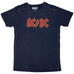 AC/DC: Unisex T-Shirt/Logo (Navy Blue) (Wash Collection) (Medium)