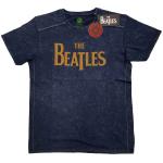 The Beatles: Unisex T-Shirt/Drop T Logo (Wash Collection) (Large)