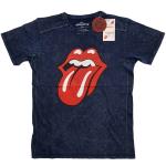 The Rolling Stones: Unisex T-Shirt/Classic Tongue (Wash Collection) (Small)