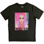 Cher: Unisex T-Shirt/Pink Hair (Green) (Small)