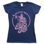 Elton John: Ladies T-Shirt/Rocketman Circle Point (Small)