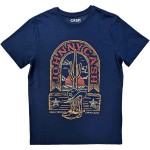 Johnny Cash: Unisex T-Shirt/Sunday Morning (Denim Blue) (Medium)