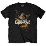 French Montana: Unisex T-Shirt/Butterfly (Black) (Small)