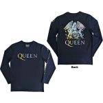 Queen: Unisex Long Sleeve T-Shirt/Rainbow Crest (Back & Sleeve Print) (XX-Large)