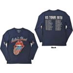 The Rolling Stones: Unisex Long Sleeve T-Shirt/US Tour `78 (Back & Sleeve Print) (Medium)