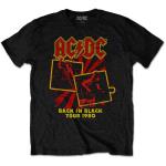 AC/DC: Unisex T-Shirt/Back in Black Tour 1980 (Medium)