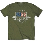 KISS: Unisex T-Shirt/Army Lightning (Military Green) (Medium)