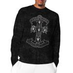 Guns N Roses: Guns N` Roses Unisex Long Sleeve T-Shirt/Monochrome Cross (Wash Collection) (X-Large)