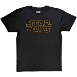 Star Wars: Unisex T-Shirt/Logo Outline (Black) (Large)