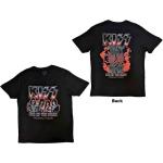 KISS: Unisex T-Shirt/End Of The Road Tour Red (Back Print) (Medium)