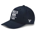 Tokyo Time: Unisex Baseball Cap/TT Heritage White Logo (Navy Blue)