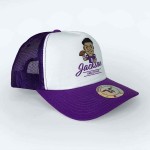 Tokyo Time: Unisex Mesh Back Cap/NFLPA Lamar Jackson Emoji (White & Purple)