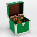 Green: 7 Inch 50 Record Storage Carry Case Green
