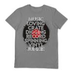 Vinyl Junkie: Music Loving Crate Digging Grey Small t Shirt