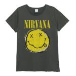 Nirvana: Worn Out Smiley Amplified Vintage Charcoal Medium t Shirt