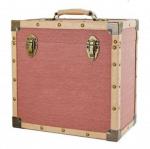 Burgandy Cloth: LP Record Storage Carry Case Burgundy Fabric