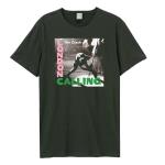 Clash: - London Calling Amplified Medium Vintage Charcoal t Shirt