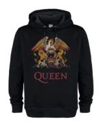 Queen: Royal Crest Amplified Vintage Black x Large Hoodie Sweatshirt