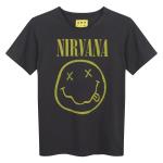 Nirvana: - Smiley Face Amplified Vintage Charcoal Kids T-Shirt 7/8 Years