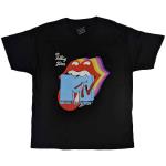 MTV: Unisex T-Shirt/Rolling Stones Rainbow Shadow Tongue  (Large)