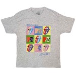 MTV: Unisex T-Shirt/Rolling Stones Warhol Squares (Grey) (Medium)