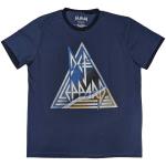 Def Leppard: Unisex Ringer T-Shirt/Triangle Logo (Small)