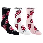 Rolling Stones: Womens Assorted Crew Socks 3 Pack (One Size)