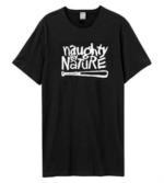 Naughty by Nature: White Logo Amplified Vintage Black Large t Shirt