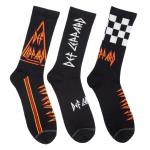 Def Leppard: Assorted Crew Socks 3 Pack (One Size)