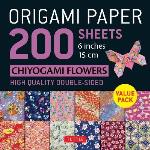 Origami Paper 200 Sheets Chiyogami Flowers 6" (15 Cm)