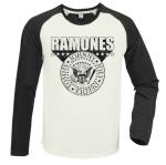 Ramones: 3d Crest Vintage White / Charcoal Large Baseball Jersey