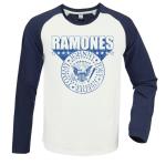 Ramones: 3d Crest Vintage White / Navy Large Baseball Jersey