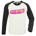 Sex Pistols: Logo Driver Vintage White / Charcoal Small Baseball Jersey