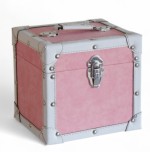 Pink Cloth: 7 Inch 50 Record Storage Carry Case Pink Fabric