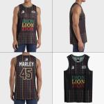 Bob Marley: Iron Lion Zion Black Basketball Jersey x Large