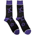 HIM: Unisex Ankle Socks/Purple Heartagrams (Black) (UK Size 7 - 11)