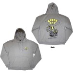 Green Day: Unisex Zipped Hoodie/Longview Doodle (Grey) (Back Print) (X-Large)
