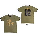 U2: Unisex Ringer T-Shirt/Joshua Tree Europe 1987. (Green) (Back Print) (Medium)