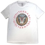 Whitesnake: Unisex T-Shirt/Donnington Snake (White) (Medium)