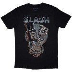 Slash: Unisex T-Shirt/Skull Guitar Snake (Black) (Medium)