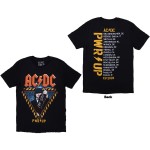 AC/DC: Unisex T-Shirt/Angus Triangle PWR-UP EU Tour `32 (Black) (Back Print & Ex-Tour) (XXX-Large)