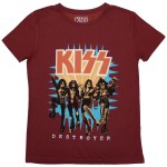 KISS: Ladies T-Shirt/Destroyer 3D Logo (Red) (Medium)
