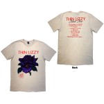 Thin Lizzy: Unisex T-Shirt/Black Rose Tracklist (Natural) (Back Print) (Large)