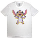Lilo & Stitch: Unisex T-Shirt/Purple Stitch (White) (Large)
