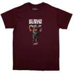 Monty Python: Unisex T-Shirt/My Brain Hurts (Maroon Red) (Medium)