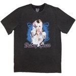 Britney Spears: Unisex Stone Wash T-Shirt/Airbrushed (Charcoal Grey) (Small)