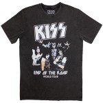 KISS: Unisex Stone Wash T-Shirt/End Of The Road World Tour (Charcoal Grey) (X-Large)
