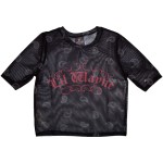 Lil Wayne: Ladies Crop Top/Script Logo (Black) (Mesh) (Medium)