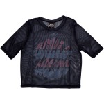 Willie Nelson: Ladies Crop Top/Americana (Navy Blue) (Mesh) (X-Large)