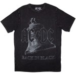 AC/DC: Unisex Stone Wash T-Shirt/Back In Black Bell (Black) (XX-Large)
